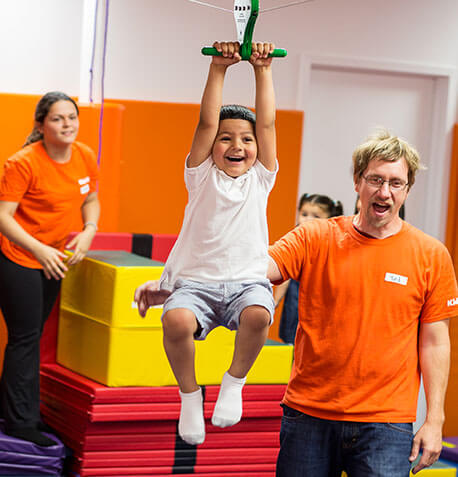 boy zipline party text image block