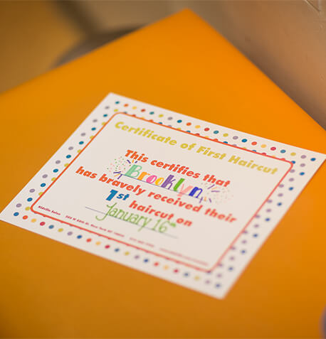 first haircut certificate salon text image block