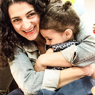 mom child hug smile quote