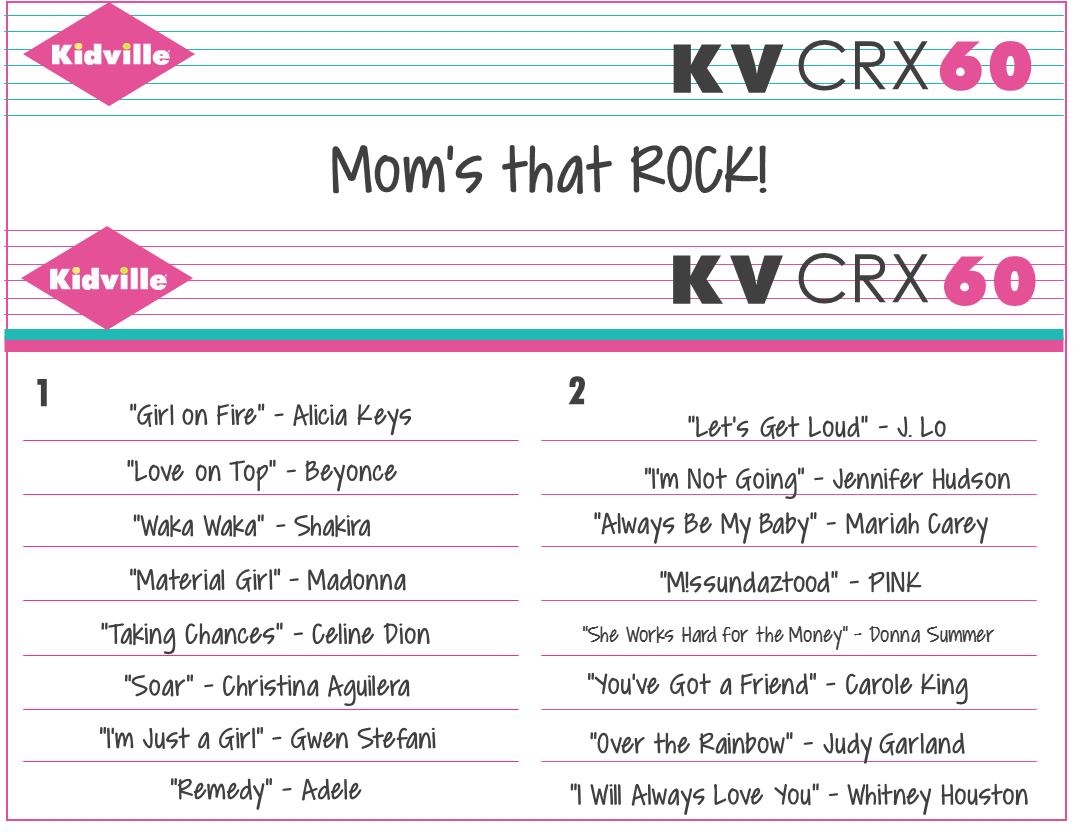 Kidville PLAY-list: Mom’s that ROCK!