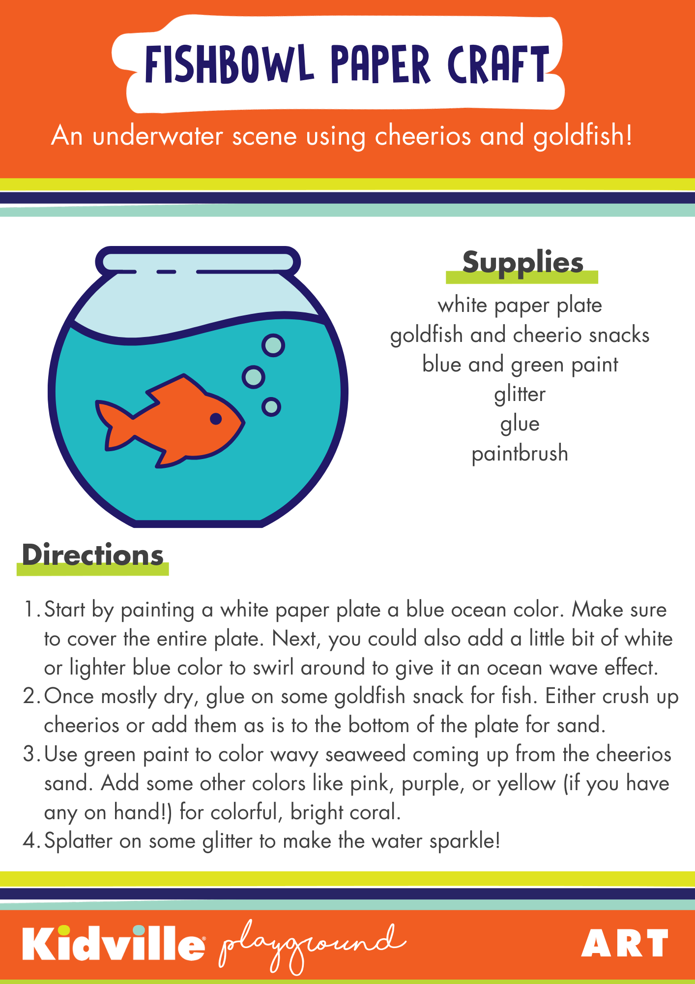 At Home Art Resource Easy Fishbowl Paper Plate Craft Kidville